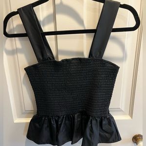 Two Cumberland leather peplum top size M